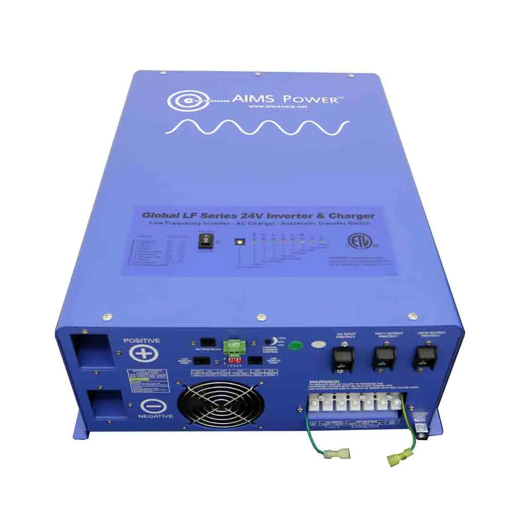 Aims Power - 6000 Watt Pure Sine Inverter Charger ETL Listed to UL 458 - 24 VDC 120 VAC 50/60Hz - PICOGLF6024120UL