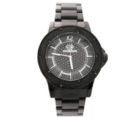 All Black Super Techno Real Diamond Watch Bling