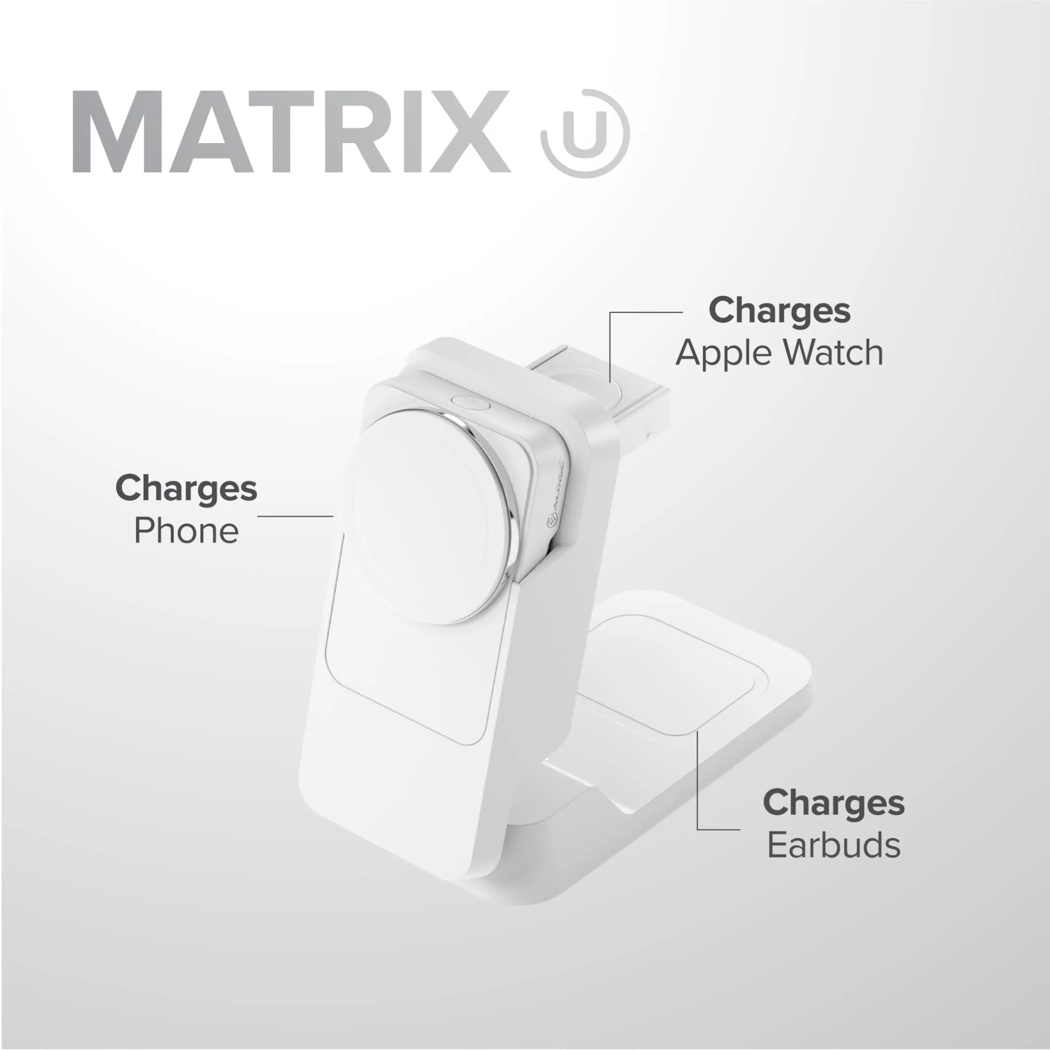 ALOGIC Matrix Fold 3-in-1 Travel Charger with 5K MagSafe Power Bank (White)