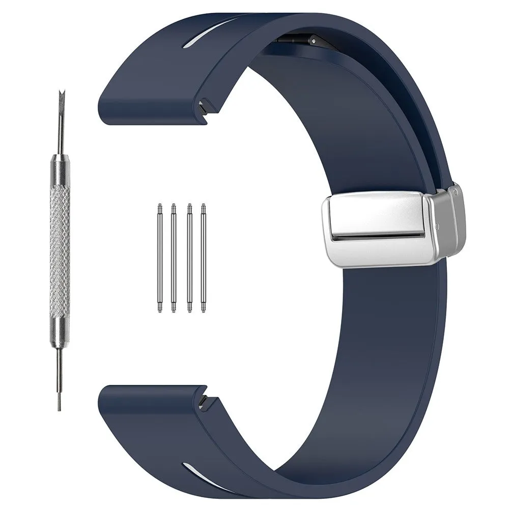 Amazfit Bip S silicone wristband with magnetic clasp (joint circumference: 170-220mm) - Blue / White