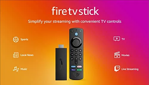 Amazon Fire TV Stick with Alexa Voice Remote (includes TV controls), free & live TV without cable or satellite, HD streaming device