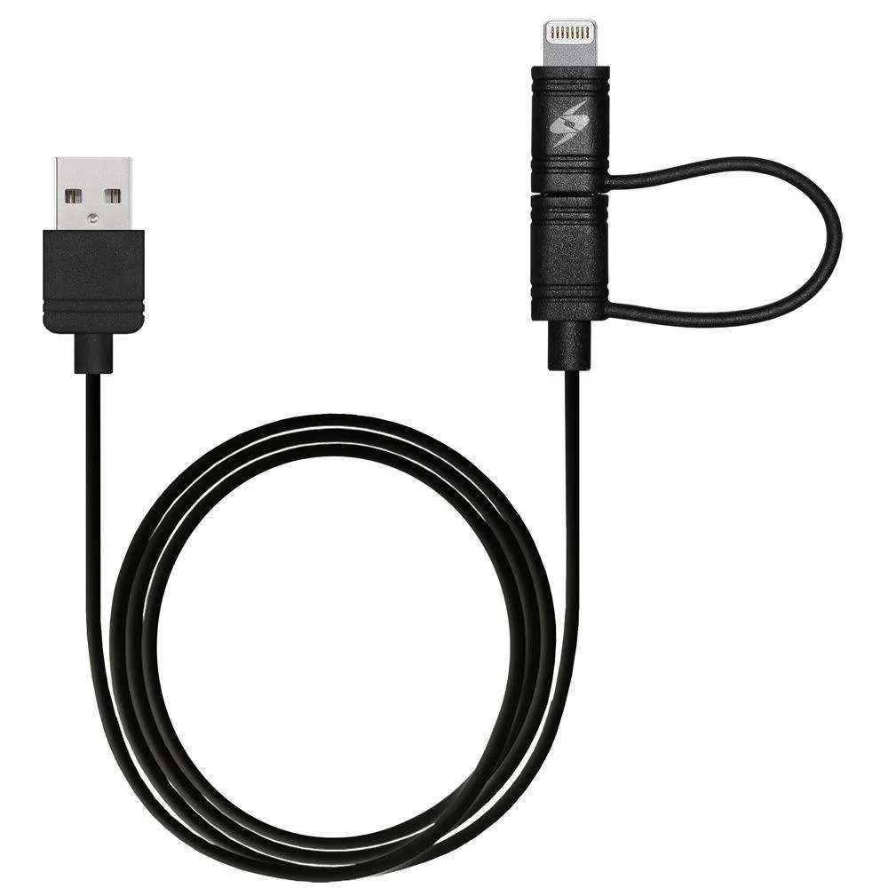 Amzer Apple MFi Certified 2-1 Sync & Charge Lightning cable with micro usb(3.2 Ft/ 1 M)