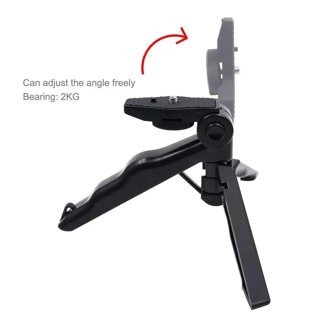 AMZER Foldable Tripod With Smartphone Fixing Clamp 1/4 inch Holder-Smartphone Tripod