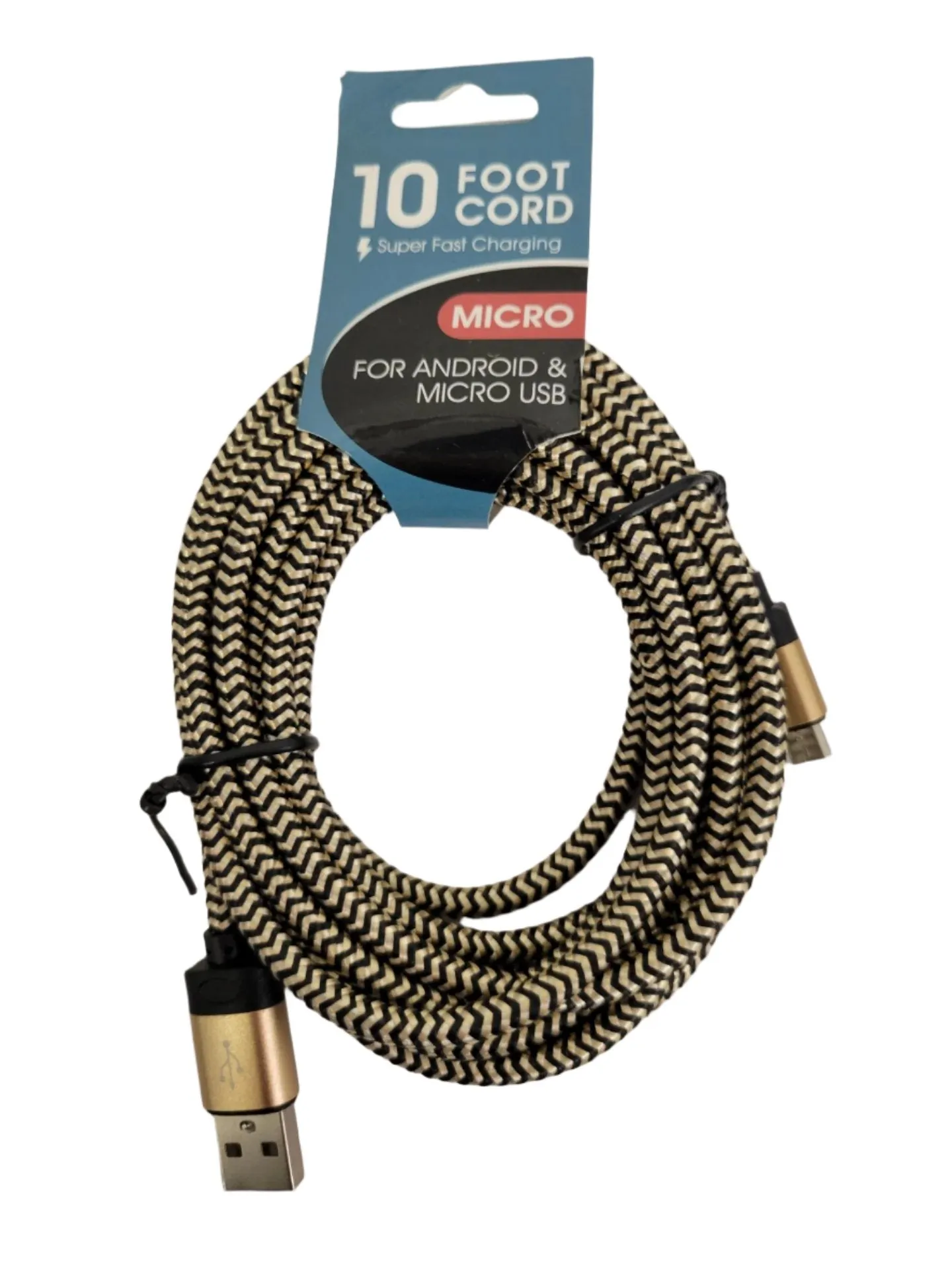 Android & Micro USB Fast Charging Cord - 10 ft