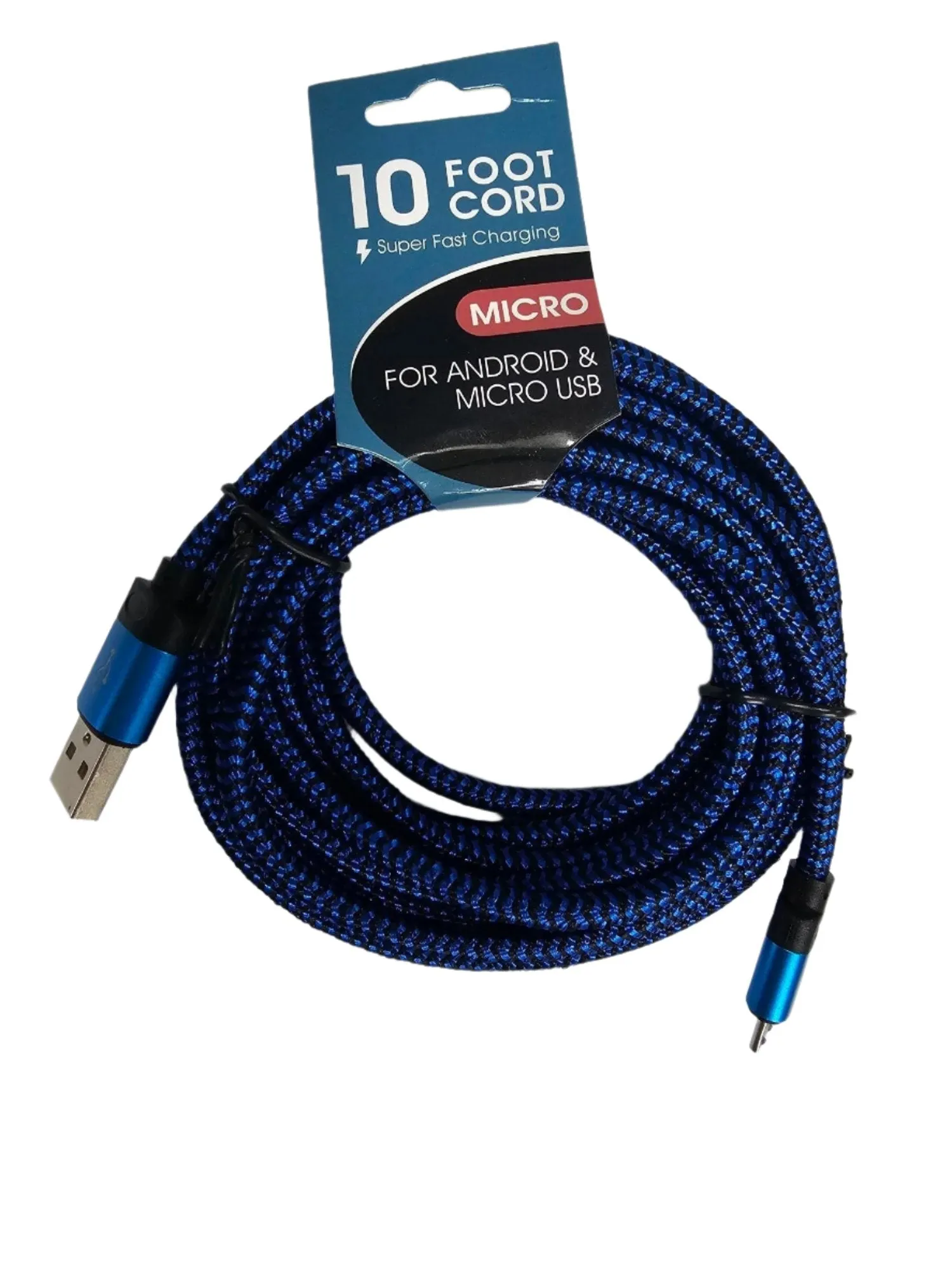 Android & Micro USB Fast Charging Cord - 10 ft