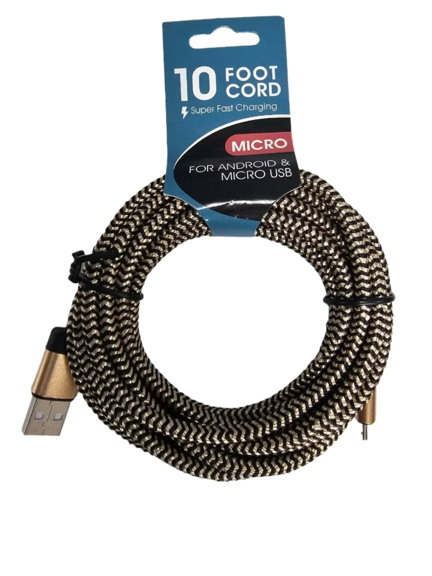 Android & Micro USB Fast Charging Cord - 10 ft