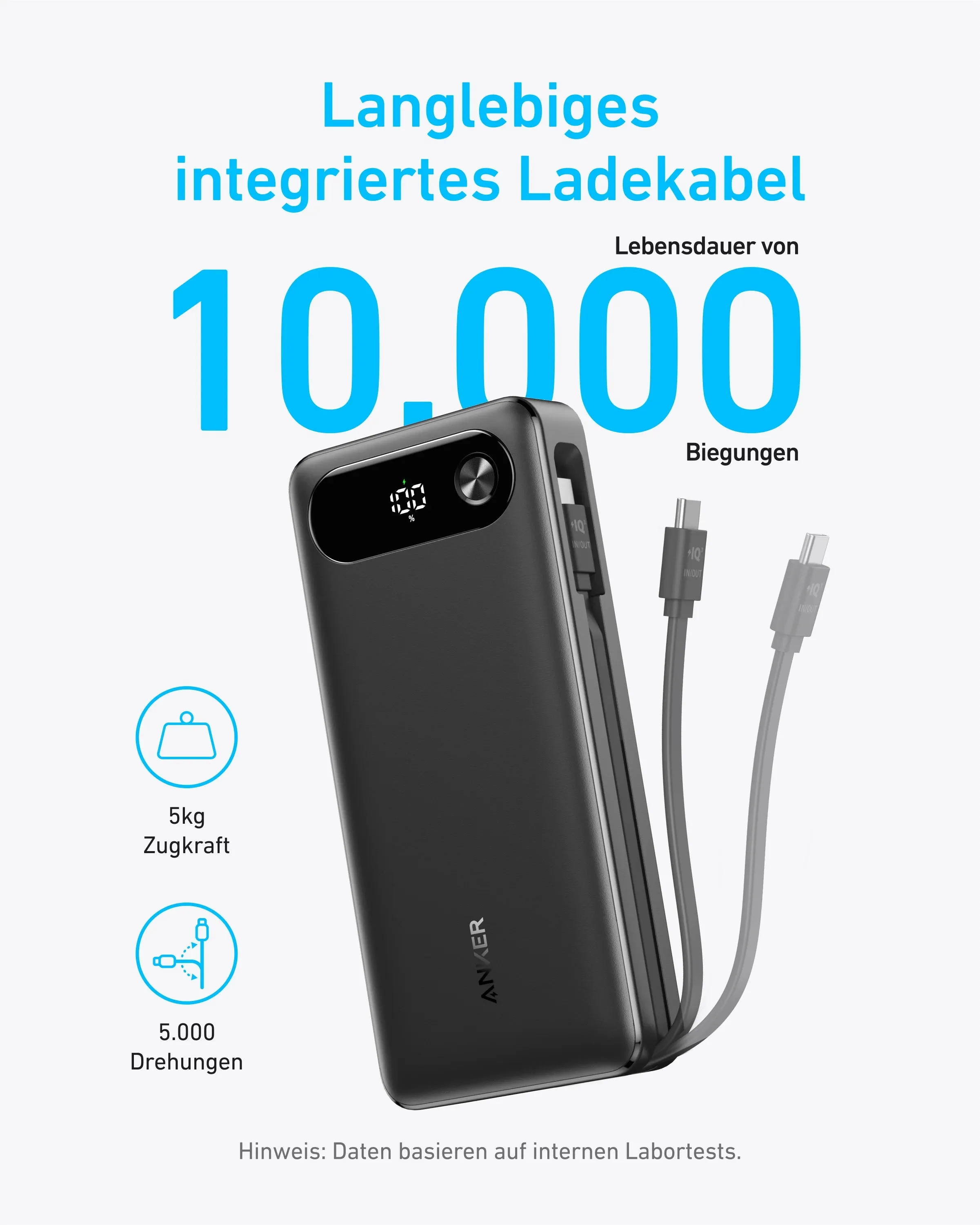 Anker Power Bank (20k,87w,built-in usb-c cable)