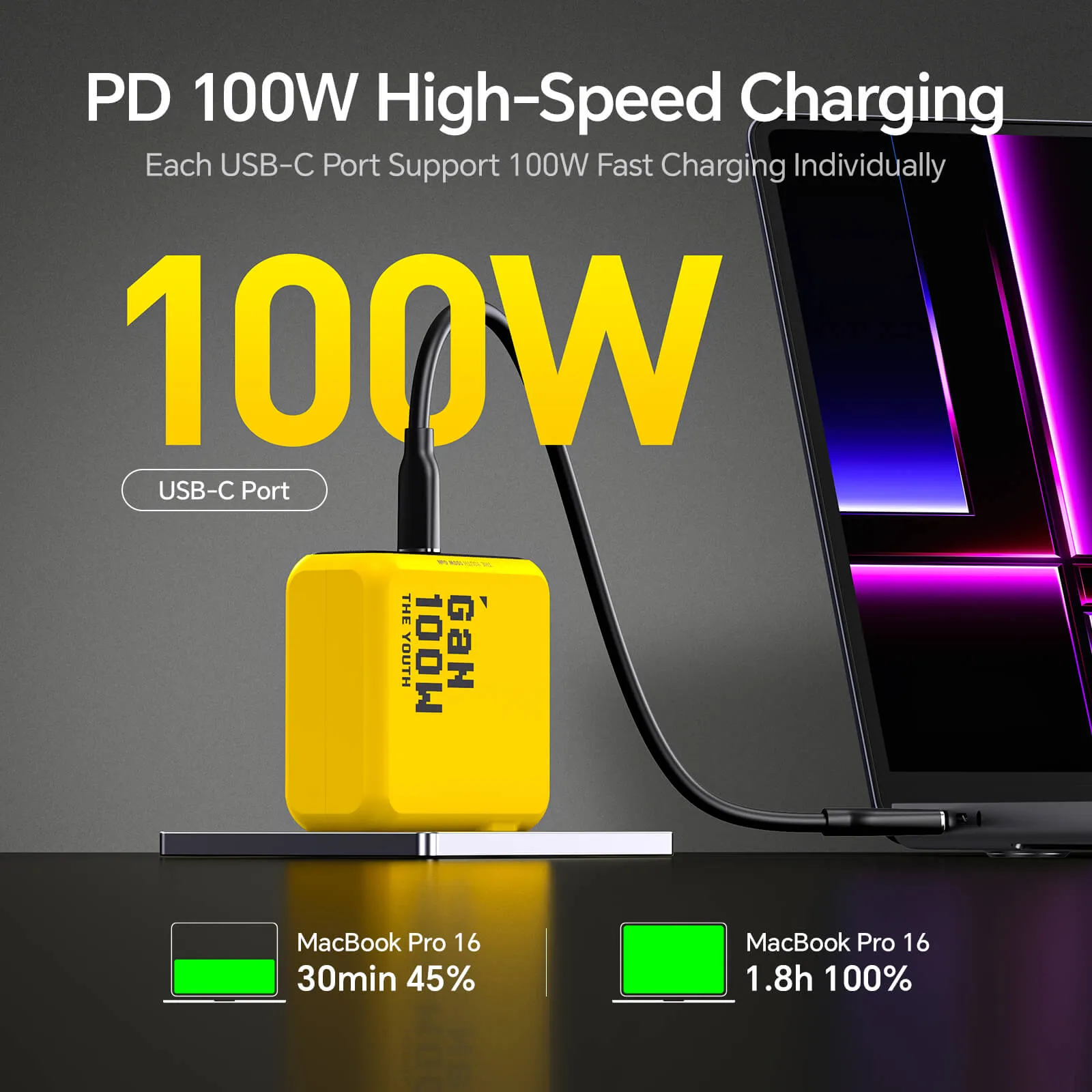 AOHI Magcube The Youth PD 100W GaN 3-Port Fast Charger with Starship 2-in-1 40000mAh 140W Power Bank