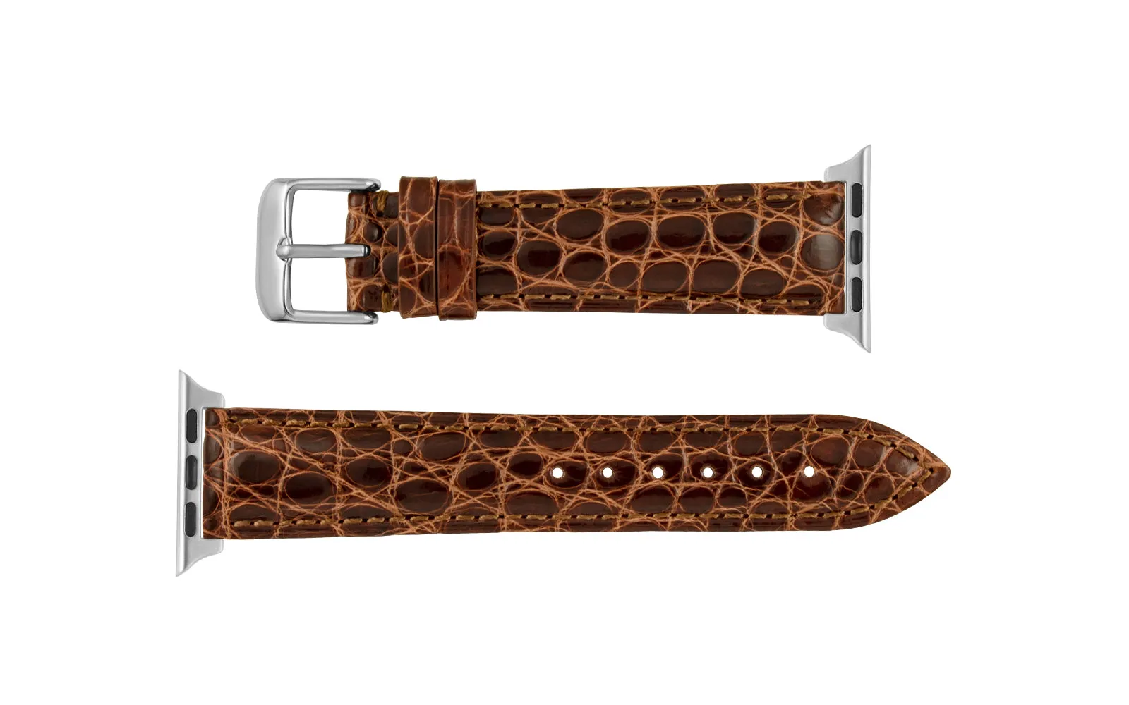 Apple Watch 38/40/41mm Strap - Women's Chestnut Genuine Alligator