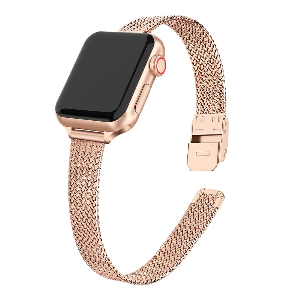 Apple Watch 41mm / 40mm / 38mm | Slim Metal Bands |Rose Gold