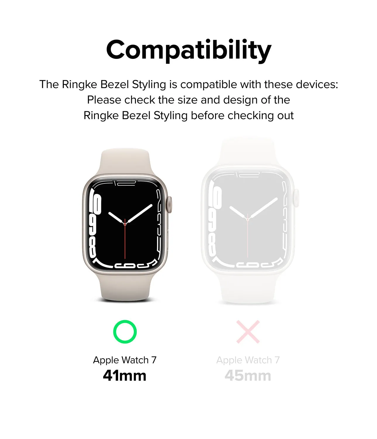 Apple Watch 8 / 7 41mm | Bezel Styling| Black (41-03)