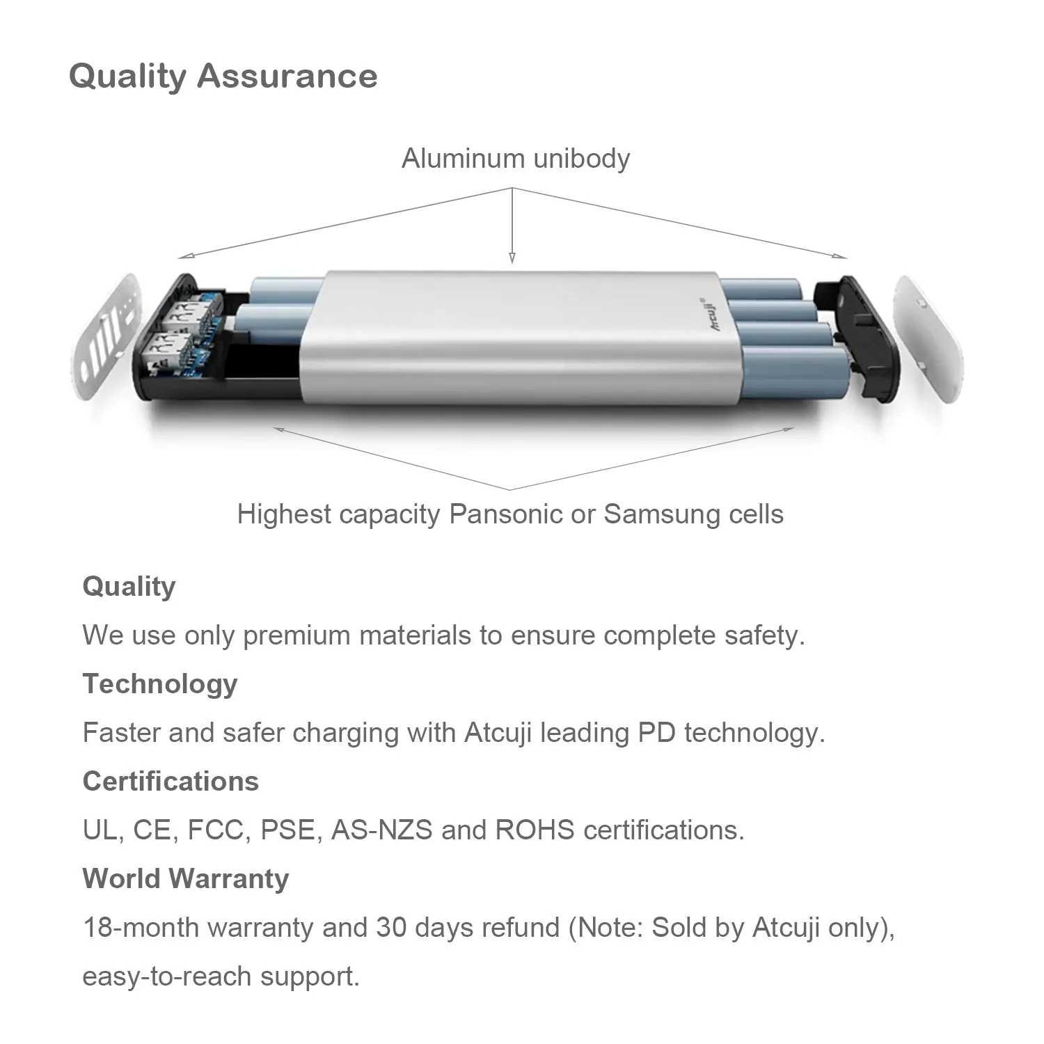 AT20PD 20000mAh USB C Portable Charger 120W 61W Power Delivery for Apple MacBook Air USB-C Power Bank Microsoft Surface USB C External Battery iPhone iPad Samsung Google Tablet Smartphone