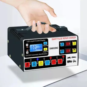 Automotive Battery Charger with Repair Mode, 12V/24V Car Battery Recharger