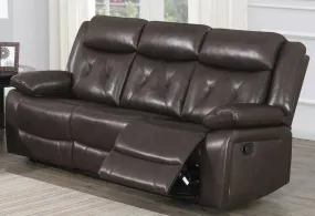 Avaline Dark Brown Gel Leatherette Power Recliner Sofa