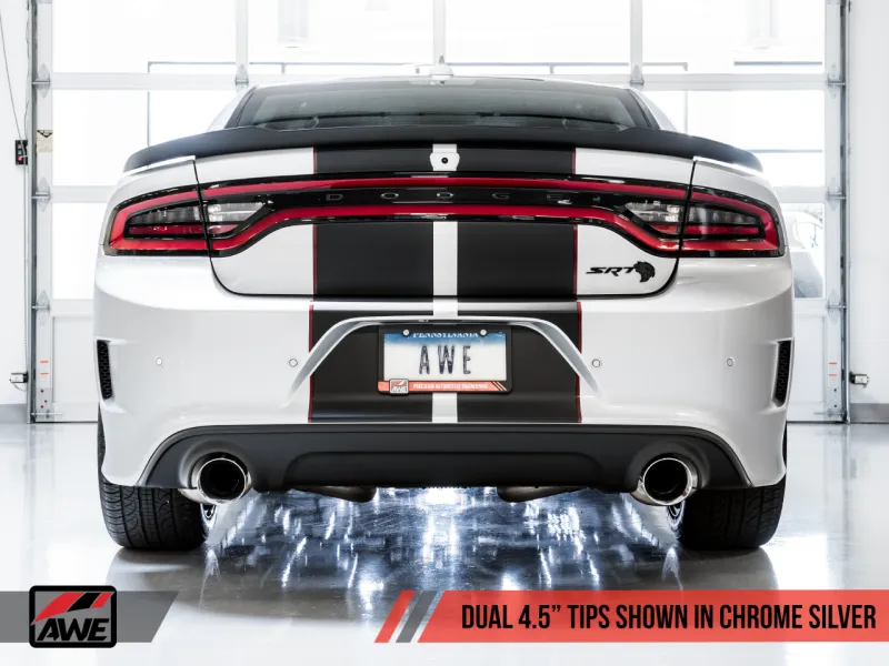 AWE Tuning 2015  Dodge Charger 6.4L/6.2L Non-Resonated Touring Edition Exhaust - Diamond Blk Tips