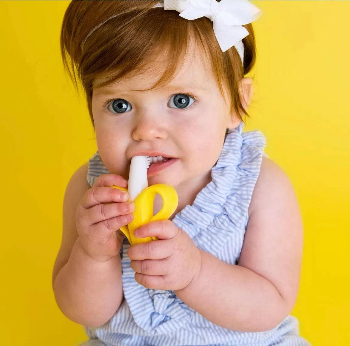 Baby Banana Brush For Infants Teeth - Yellow