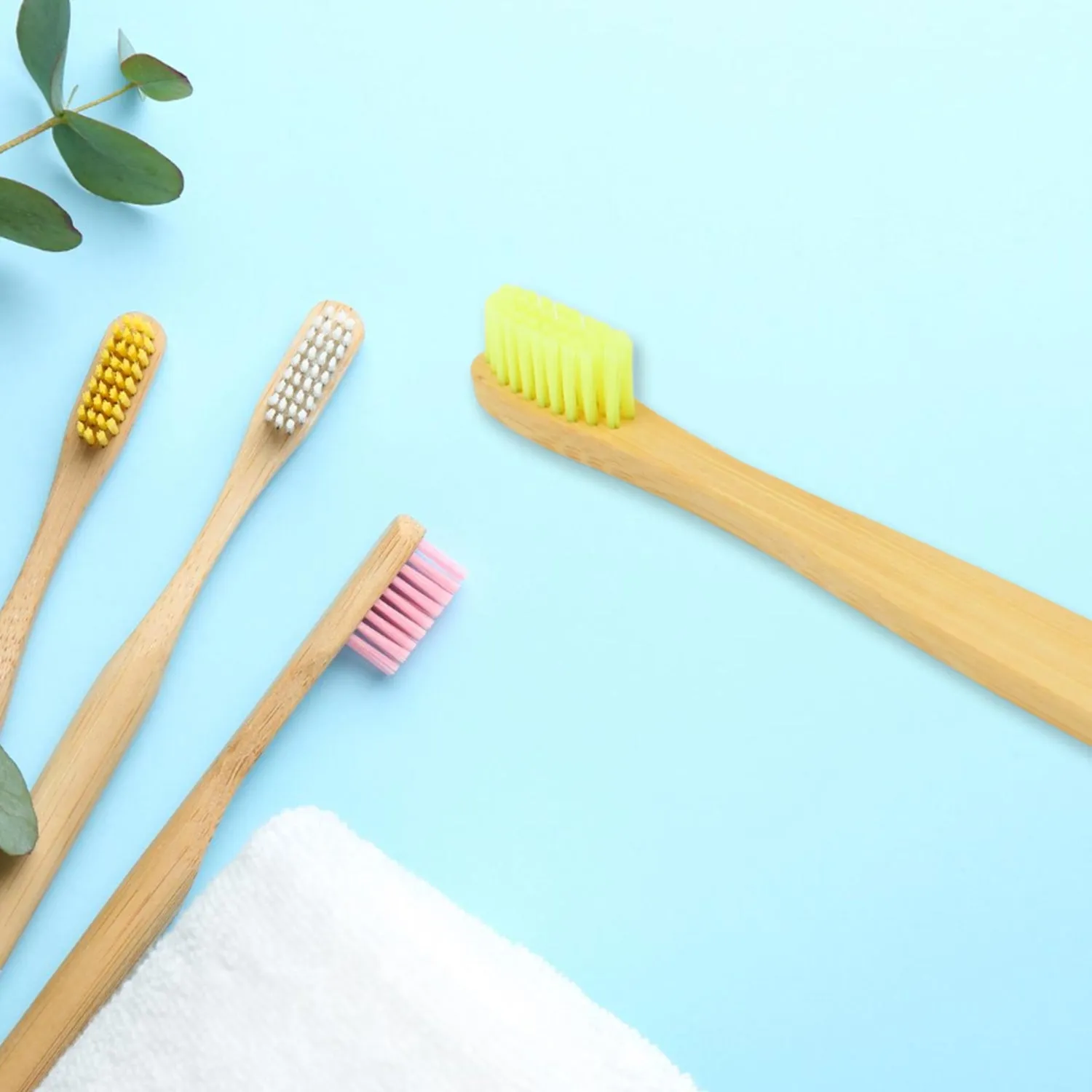 Bamboo Wooden Toothbrush (15 pcs set / With Round Box)