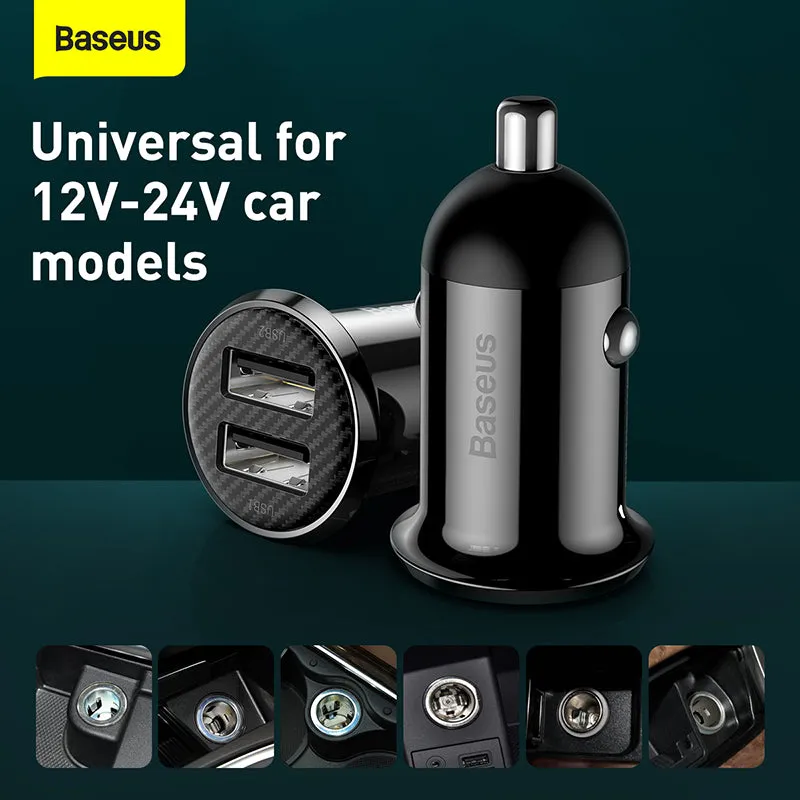 Baseus Grain Pro Car Charger 2x USB 4.8 A Black (CCALLP-01)