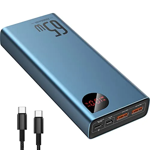 Baseus Power Bank, 65W 20000mAh Laptop Portable Charger