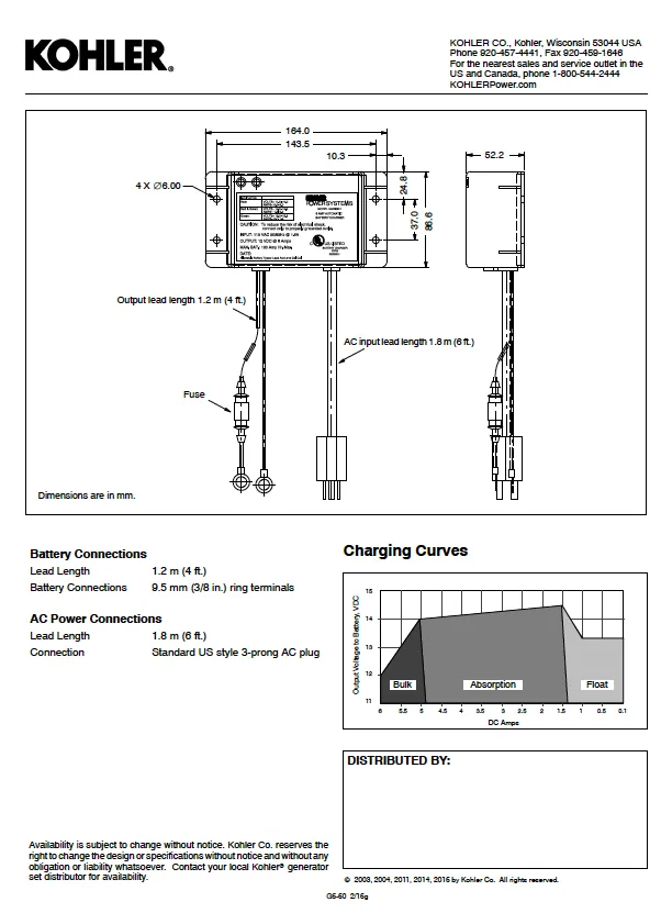 Battery Charger 12V, 6A (GM96383)