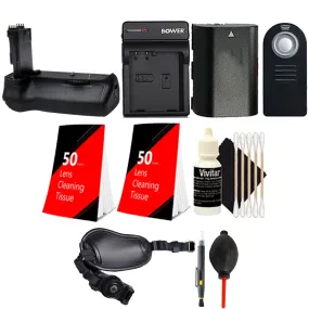 Battery Grip for Canon 70D 80D with LP-E6 Replacement Battery and Accessory Kit