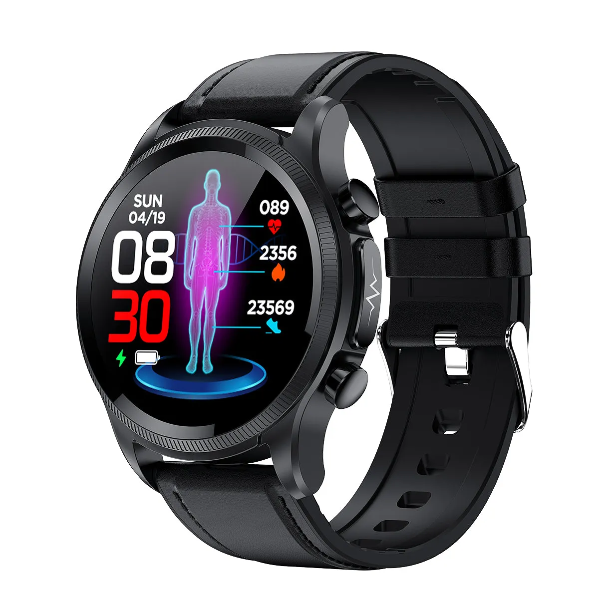 Bearscome BCE400 ECG/EKG Blood Pressure SPO2 Heart Rate Fitness Tracker Waterproof Smart Watch