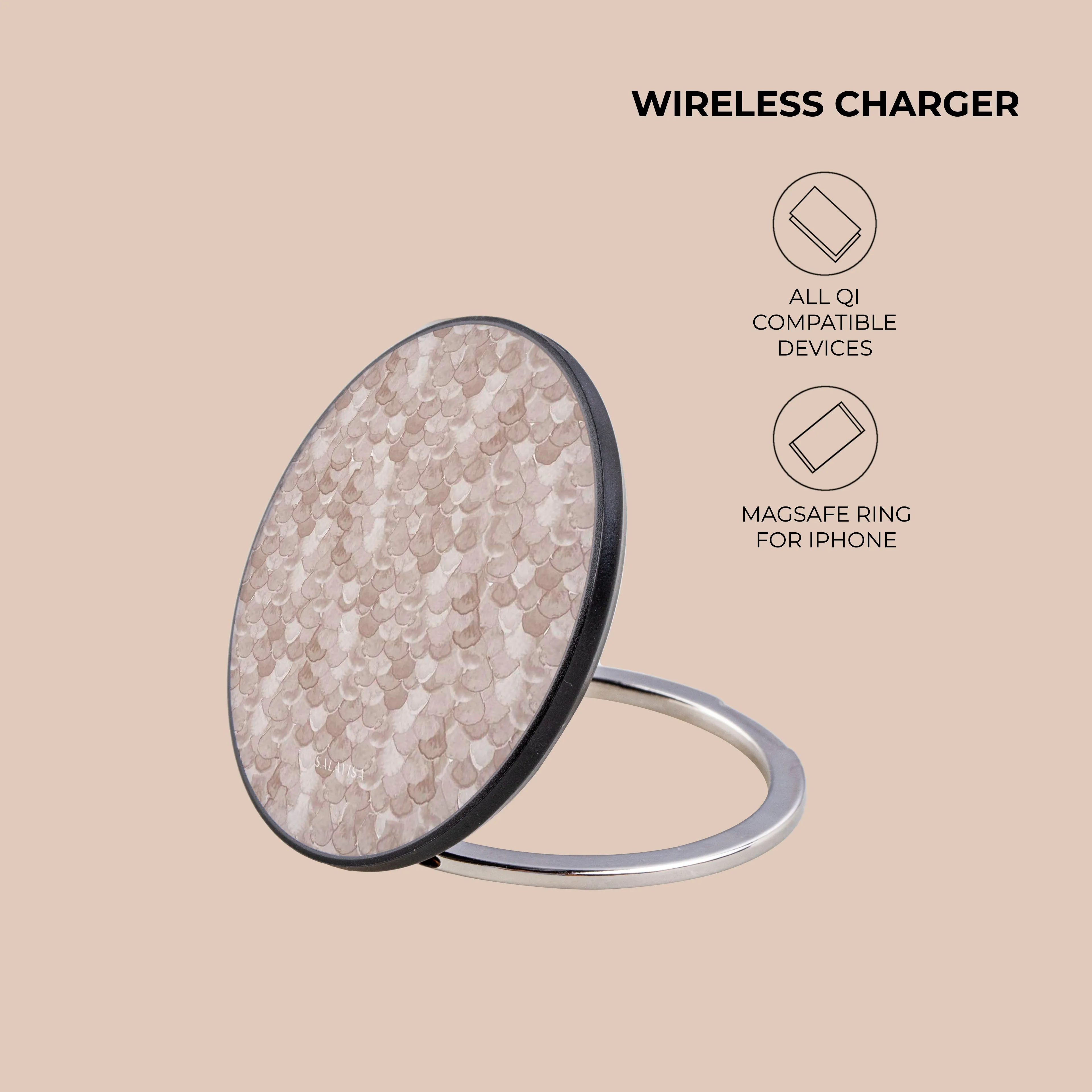 Beige Watercolor Reptile Wireless Charger