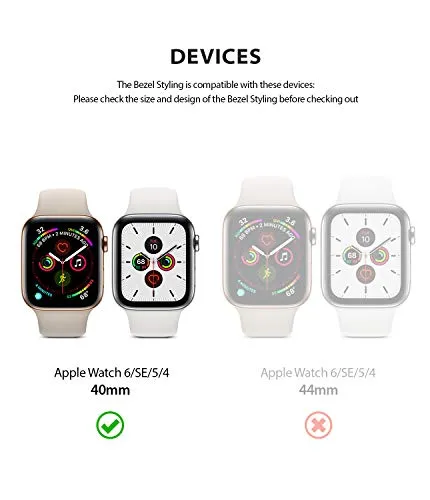 Bezel Styling for Apple Watch 44mm for Series 4 (2018) - AW4-43-Silver [Stainless Steel]