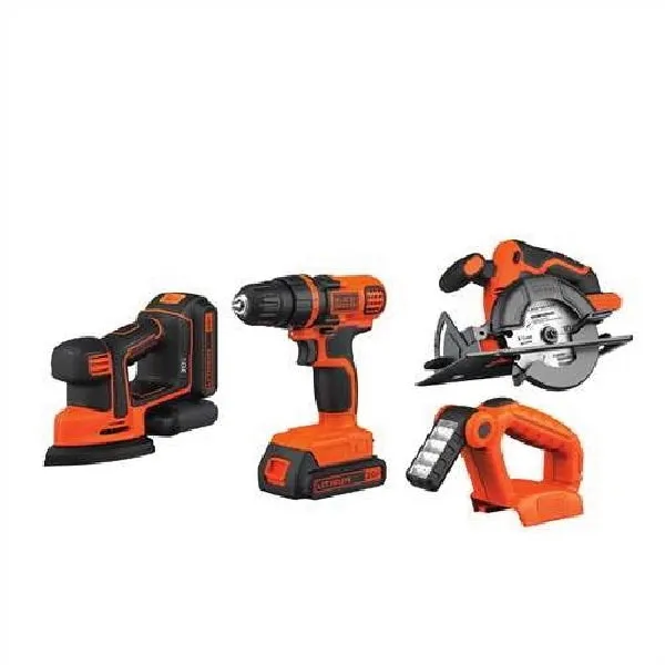 Black Decker BD4KITCDCMSL Combination Kit, Battery Included, 20 V, 4-Tool, Lithium-Ion Battery