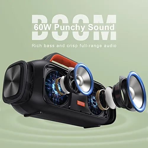 Bluetooth Speaker, DOSS Extreme Boom Outdoor Speaker with IPX6