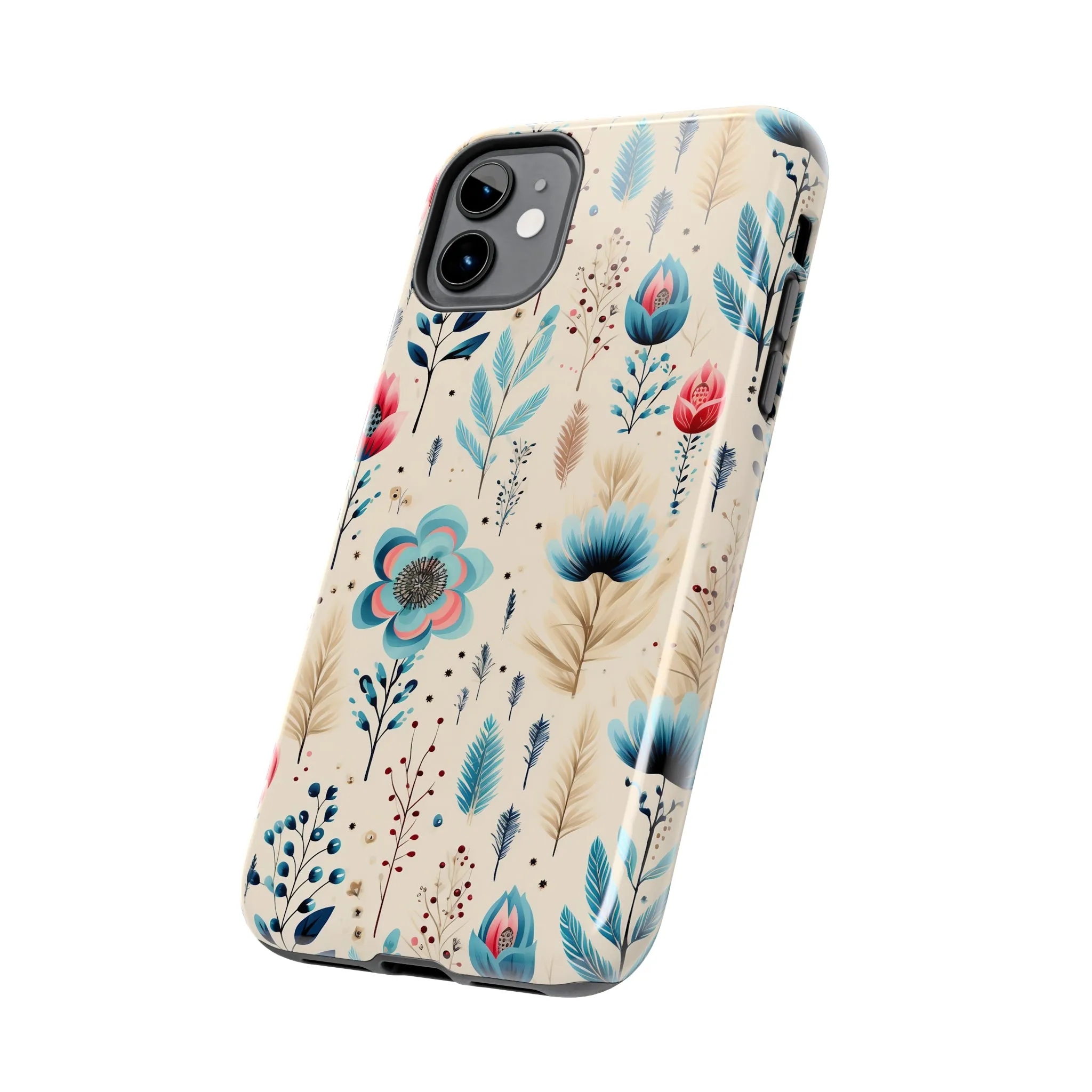 Boho Floral Pattern design Tough Phone Case compatible with a large variety of iphone models