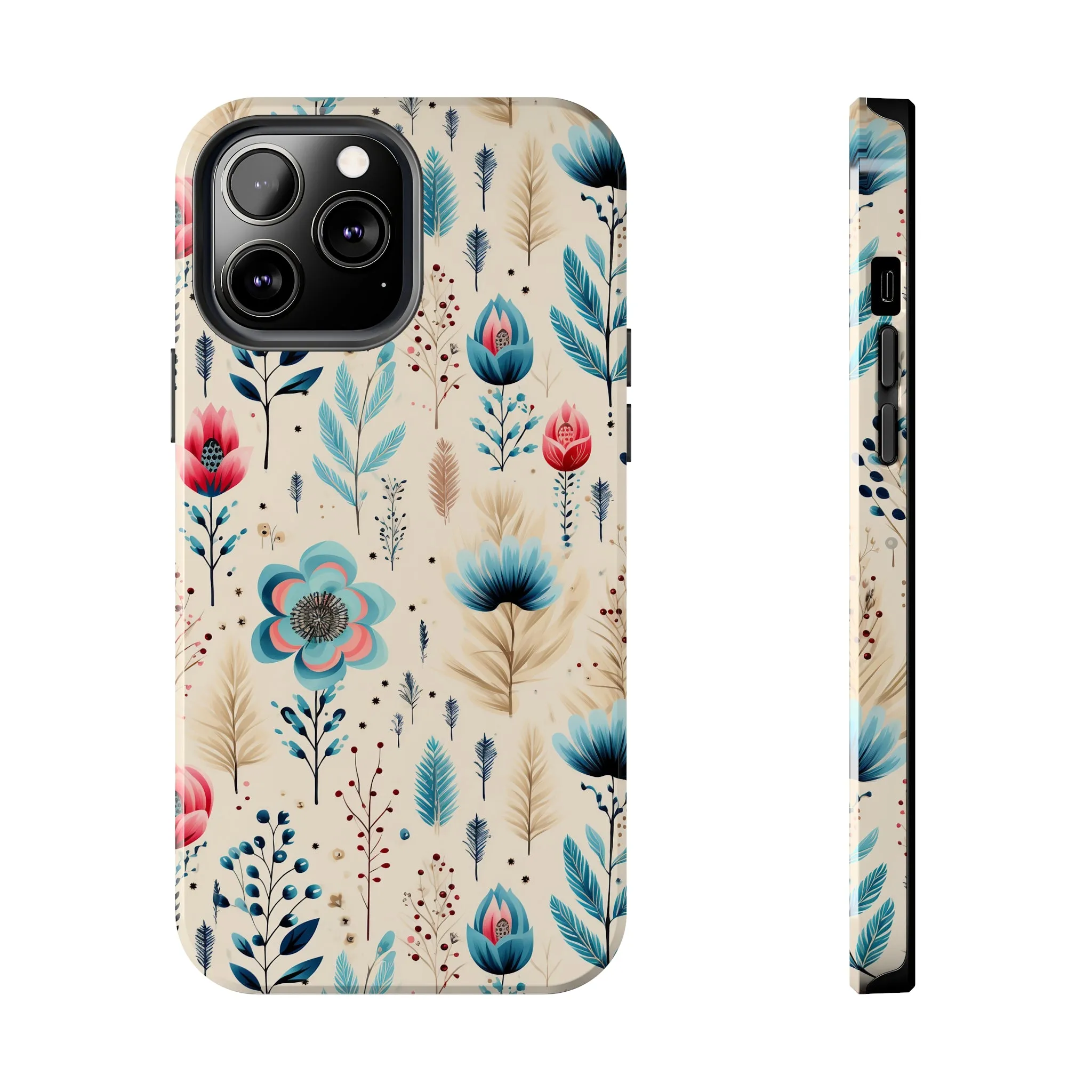 Boho Floral Pattern design Tough Phone Case compatible with a large variety of iphone models