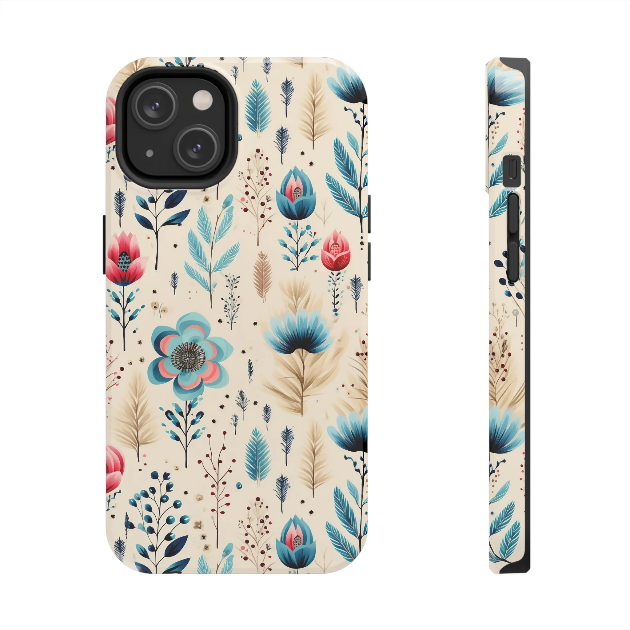 Boho Floral Pattern design Tough Phone Case compatible with a large variety of iphone models