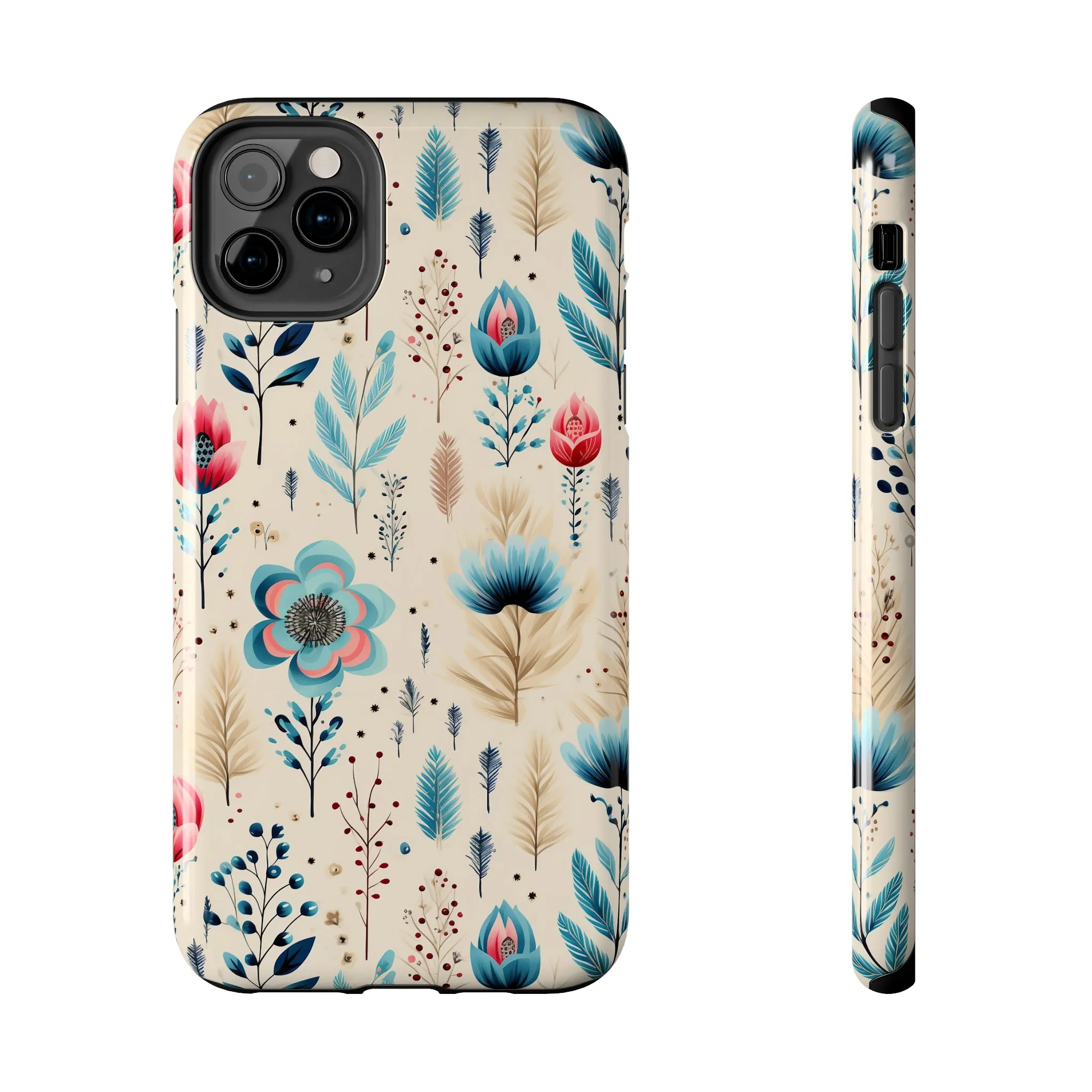 Boho Floral Pattern design Tough Phone Case compatible with a large variety of iphone models