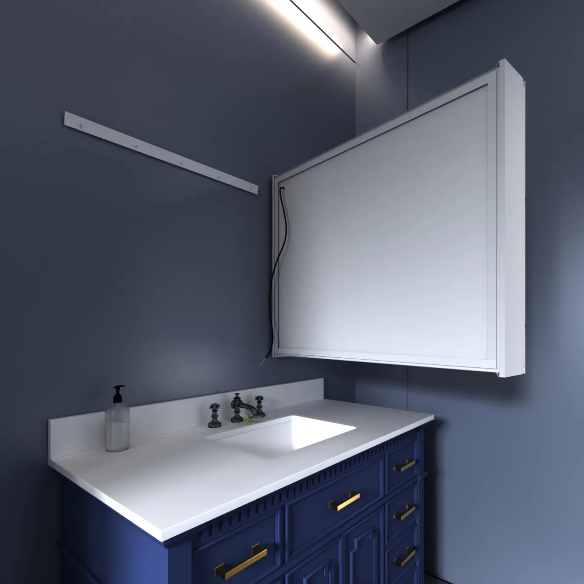 Boost-M2 40" W x 32" H Bathroom Light Medicine Cabinets with Vanity Mirror Recessed or Surface