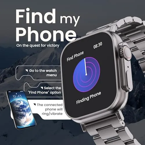 Boult Newly Launched Crown Smart Watch 1.95'' Display, Bluetooth Calling, Working Crown, Zinc Alloy Frame, 900 Nits Brightness, AI Voice Assistant, SpO2 Monitoring, 100  Sports Mode (Silver)