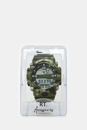 Boys Green Multi Functional Digital Watch