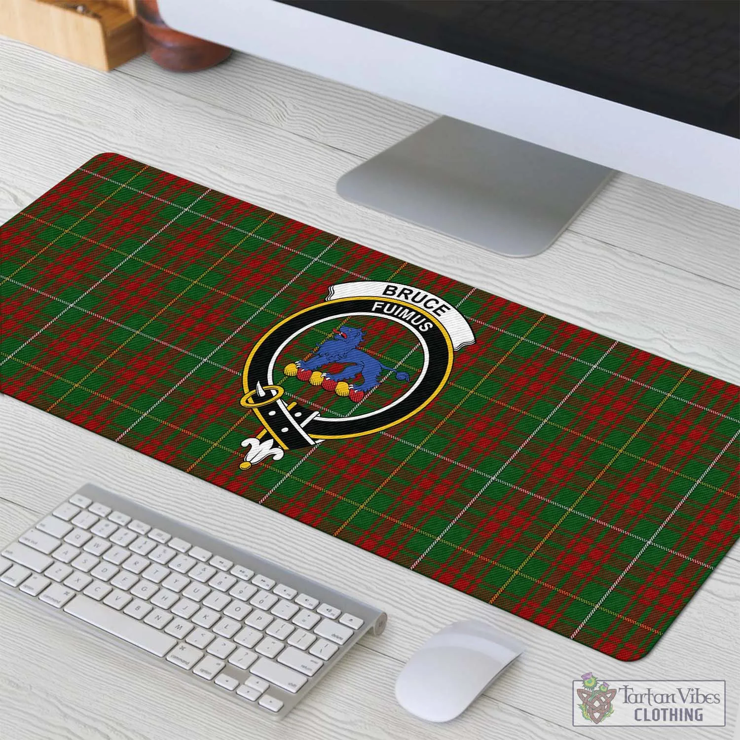 Bruce Hunting Tartan Mouse Pad with Family Crest