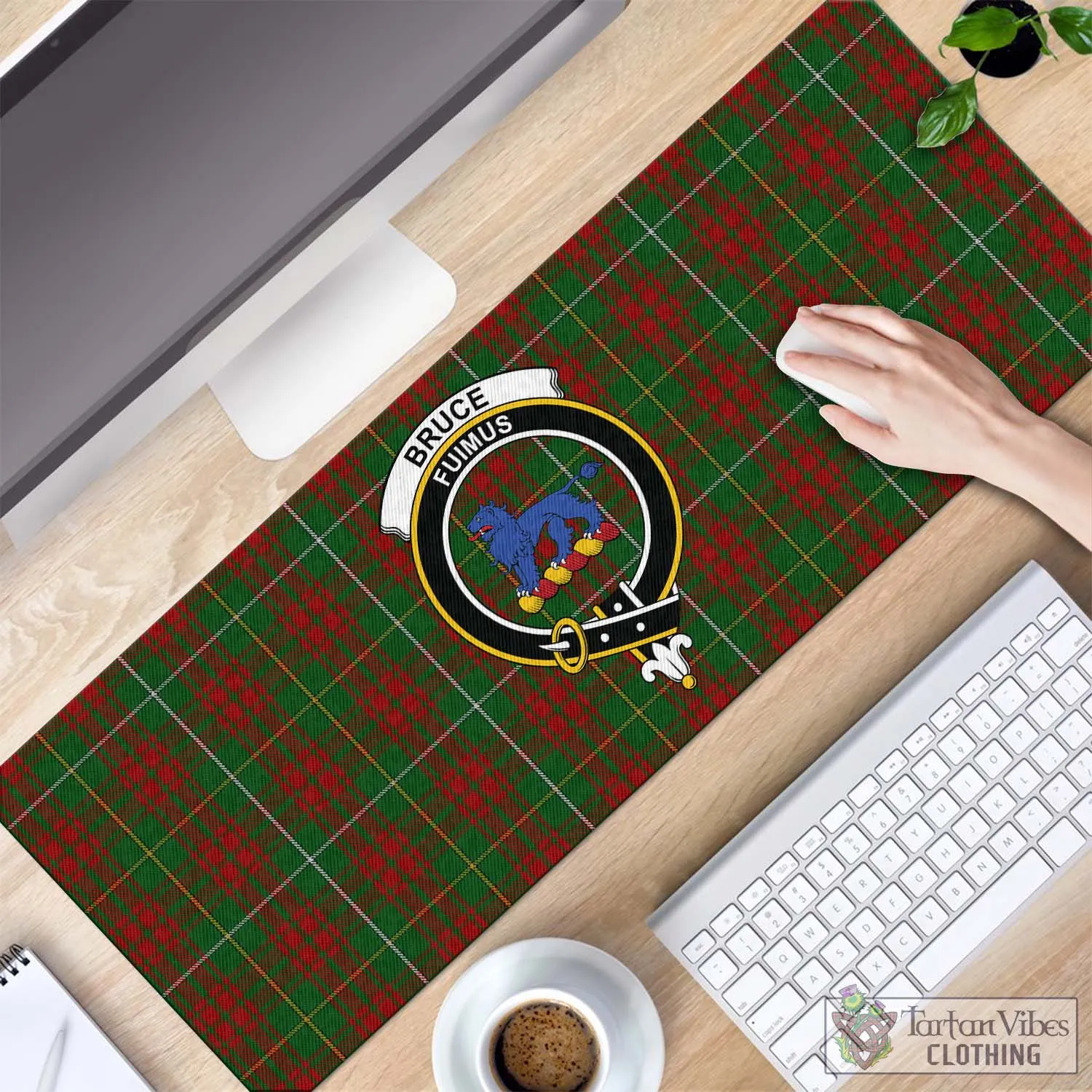 Bruce Hunting Tartan Mouse Pad with Family Crest