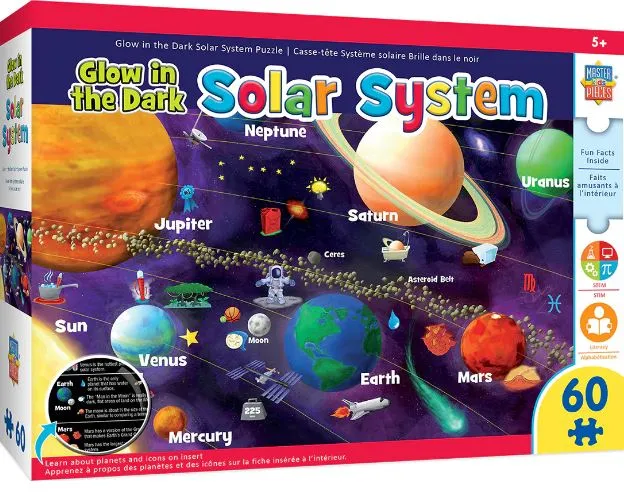 [Bundle Of 2] MasterPieces Educational Maps - Solar System Glow 60 Piece