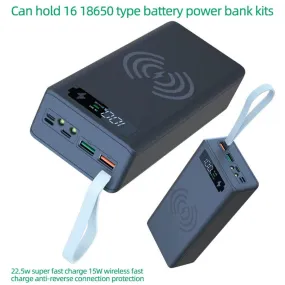 C16 USB Power Bank Case for 18650 Batteries - Detachable, Wireless Charging, and DIY Friendly