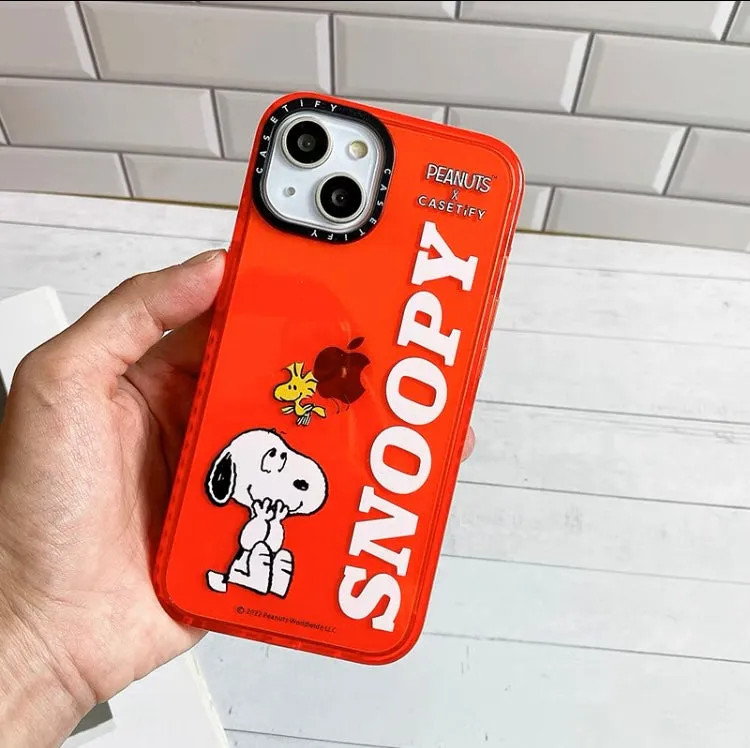 Cartoon Design Cute White Dog and Friends Charlie Sally Linus Colourful iPhone Case 6 7 8 PLUS SE XS XR X 11 12 13 14 15 Pro Pro Max