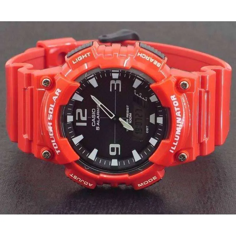 Casio AQ-S810WC-4A Red Solar Powered Watch For Men