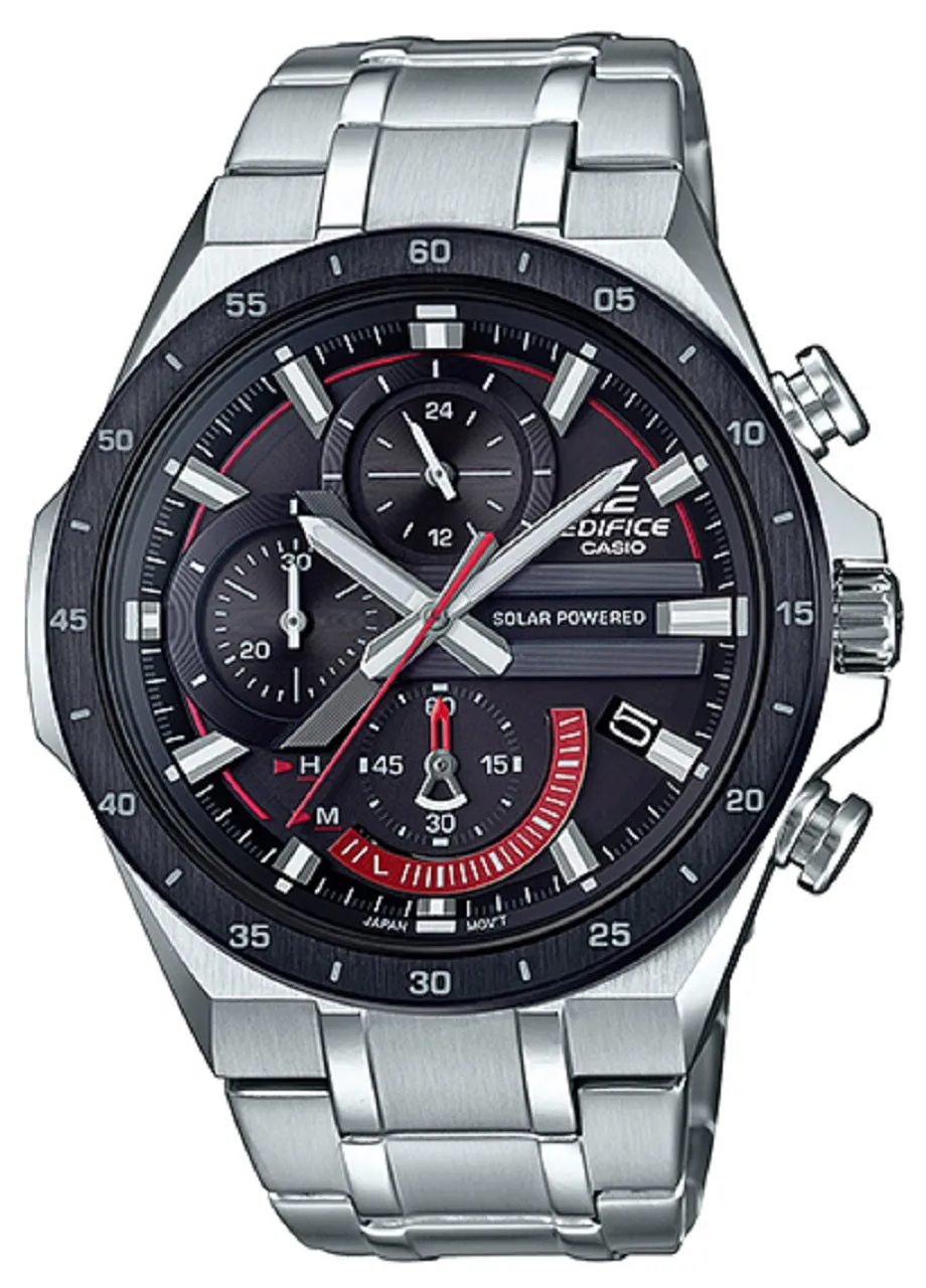 Casio Edifice EQS-920DB-1A Solar Chronograph Stainless Steel Strap Watch For Men