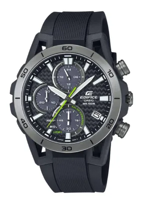 Casio Edifice EQS-960PB-1A Chronograph Rubber Strap Solar Watch for Men