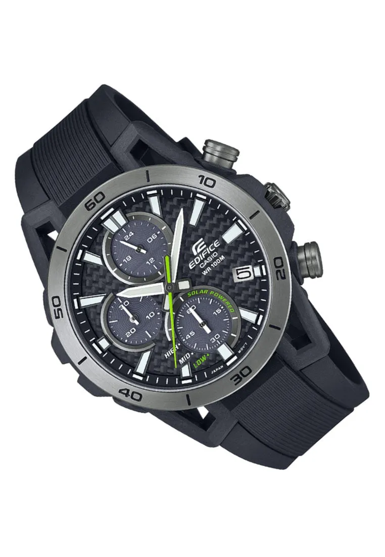 Casio Edifice EQS-960PB-1A Chronograph Rubber Strap Solar Watch for Men