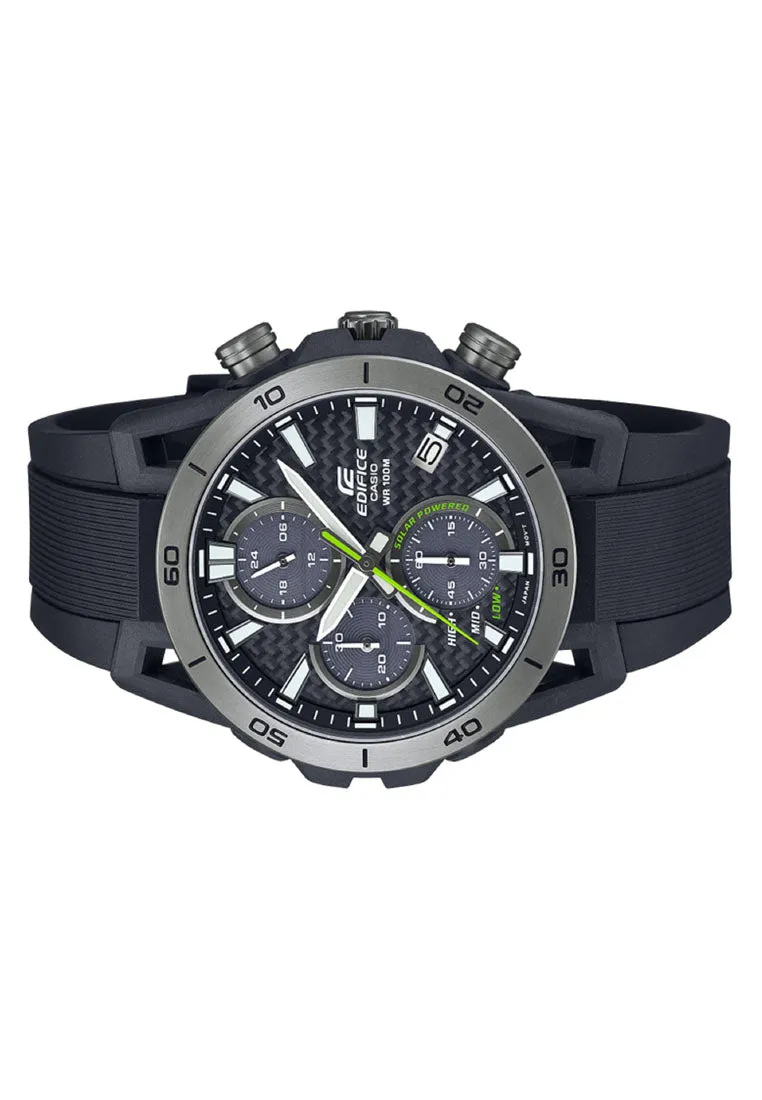 Casio Edifice EQS-960PB-1A Chronograph Rubber Strap Solar Watch for Men