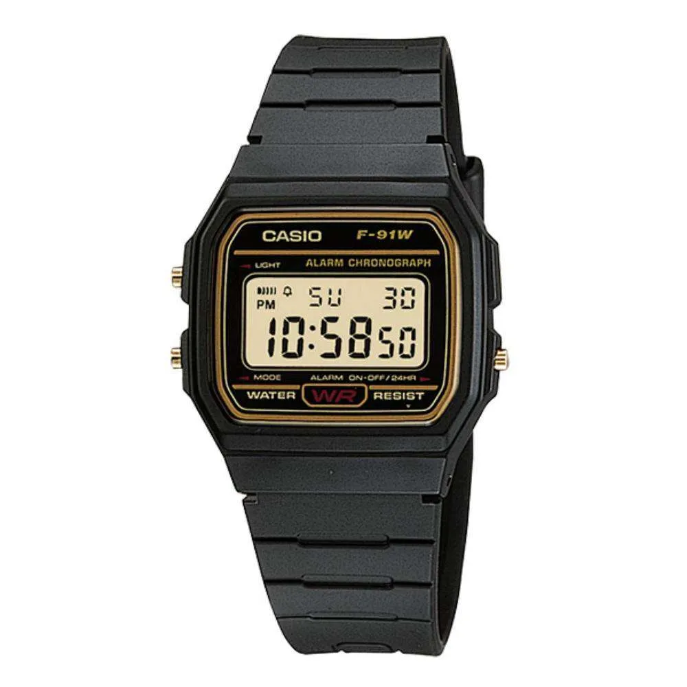 Casio F-91WG-9QDF Black Resin Watch for Men and Women