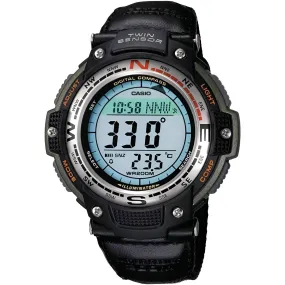 Casio Men's Watch - Digital Dial Black Resin Case Leather/Textile Strap | SGW-100B-3