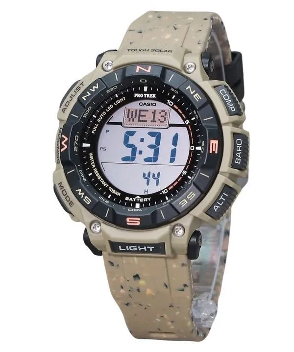 Casio ProTrek Climber Line Digital Beige Silicon Strap Tough Solar PRG-340SC-5 100M Men's Watch